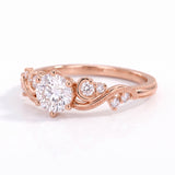 Minimalist Swirl Round Lab Grown Diamond Ring