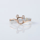 Minnie Mickey Mouse Lab Grown Two Tone Cross Over Ring