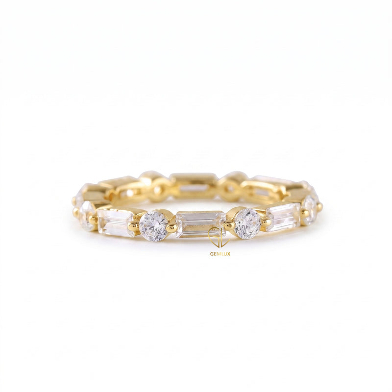 Moissanite Alternative Stone Stackable Wedding Ring