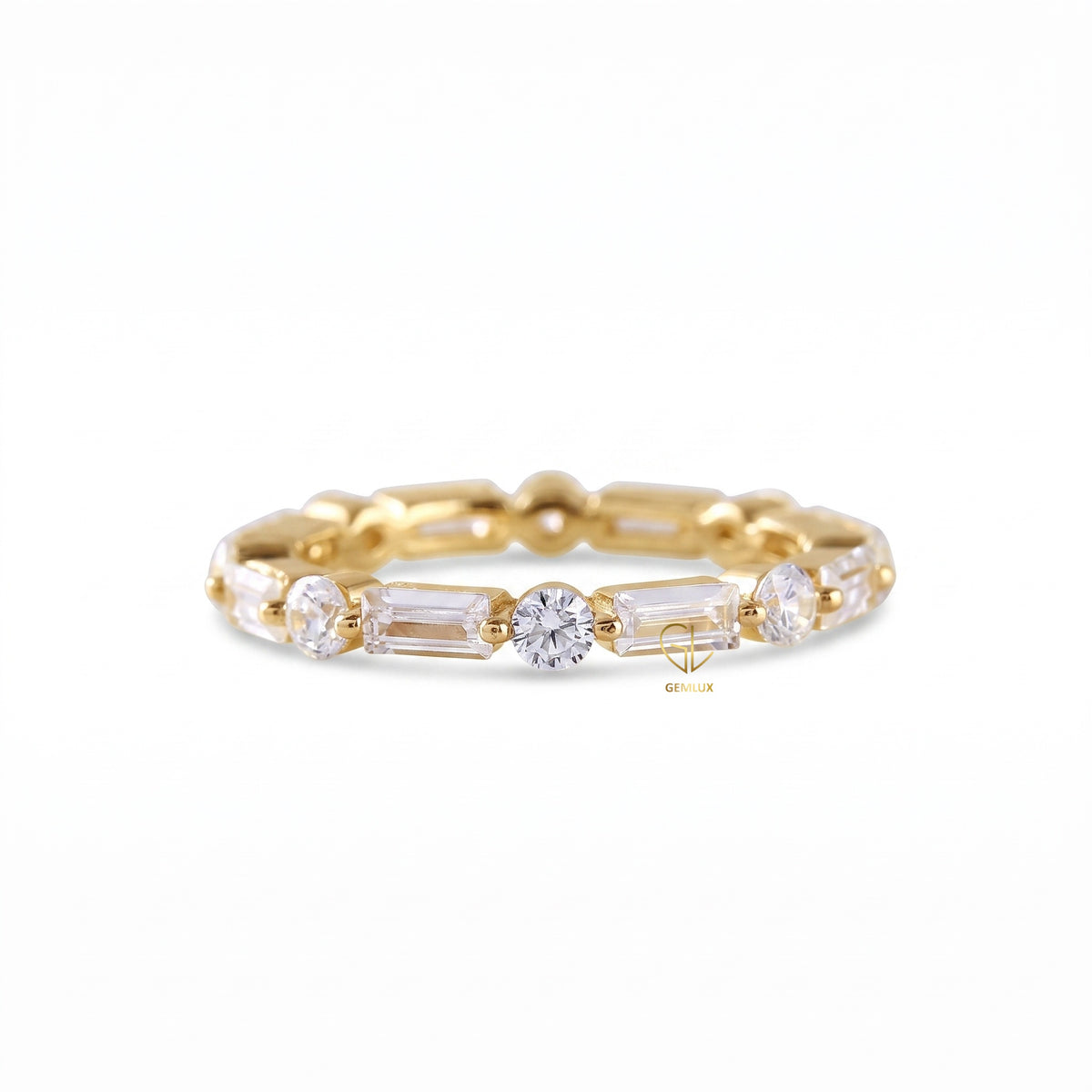 Moissanite Alternative Stone Stackable Wedding Ring