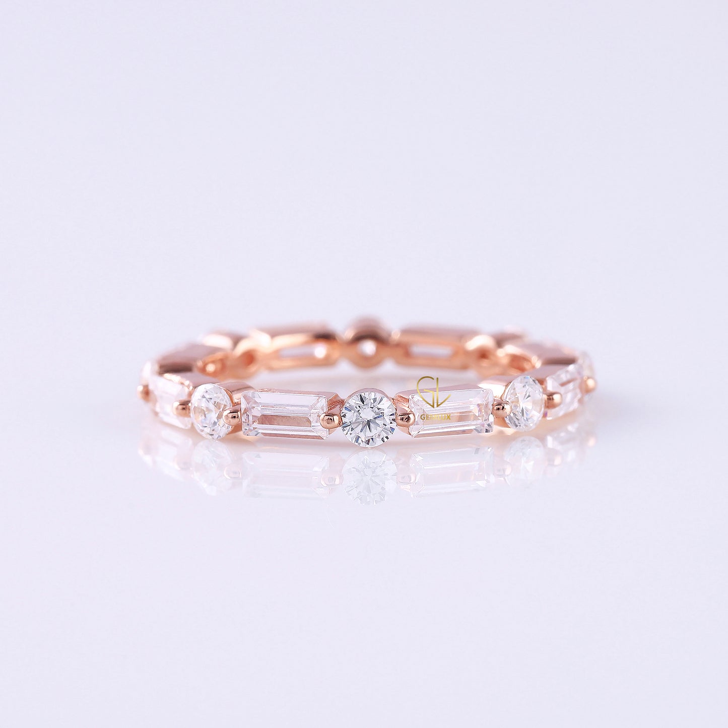 Moissanite Alternative Stone Stackable Wedding Ring