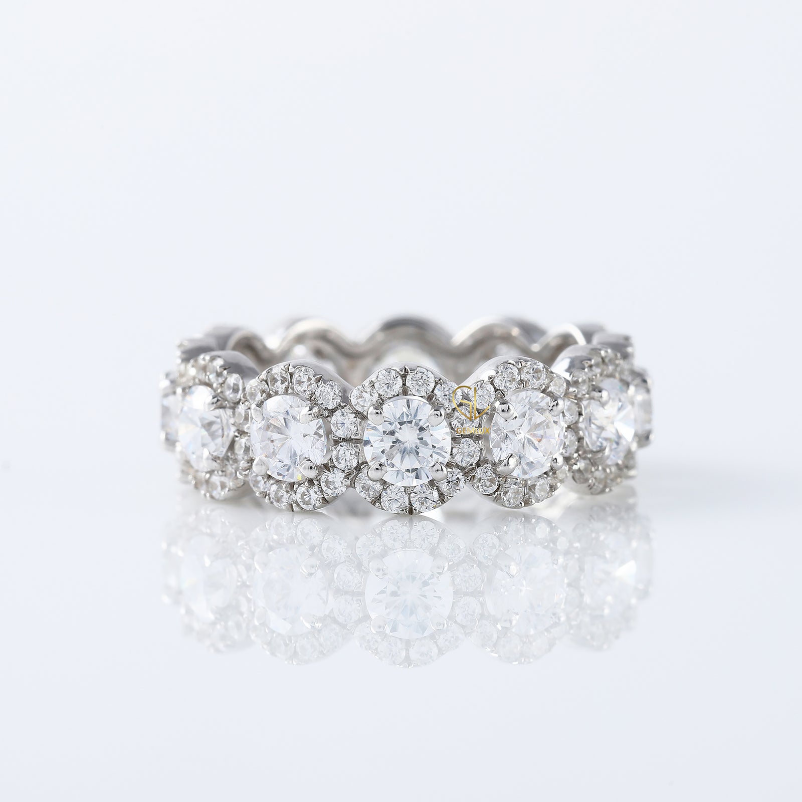 Moissanite Eternity Wedding Band, full eternity ring