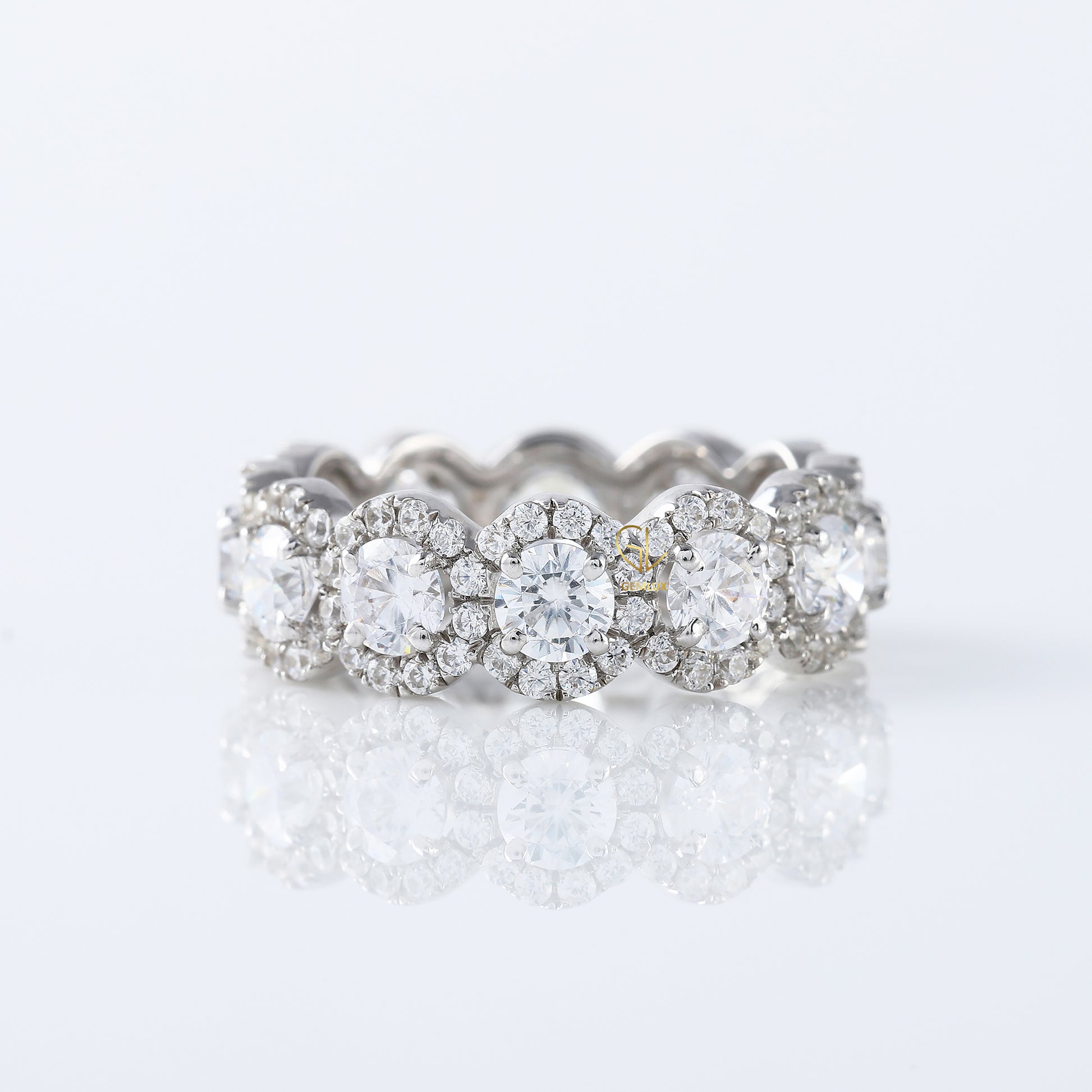 Moissanite Eternity Wedding Band, full eternity ring