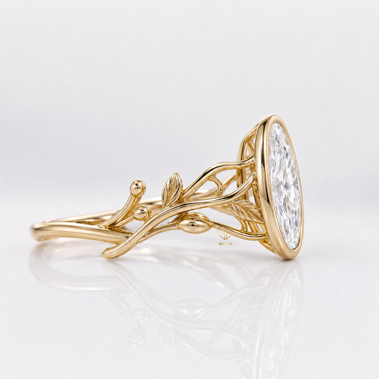 Premium Moval Cut Lab-Grown Diamond | By Gemlux Jewels