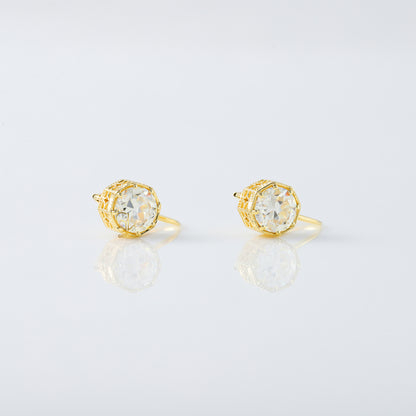 Old European Round Cut Lab Grown Earrings