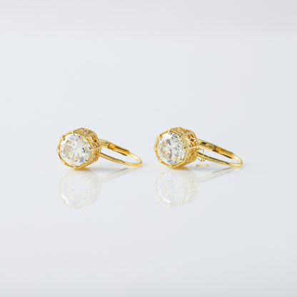 Old European Round Cut Lab Grown Earrings