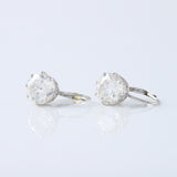 Old European Round Cut Moissanite Drop Earrings