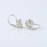 Old European Round Cut Moissanite Drop Earrings