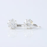 Old European Round Cut Moissanite Drop Earrings