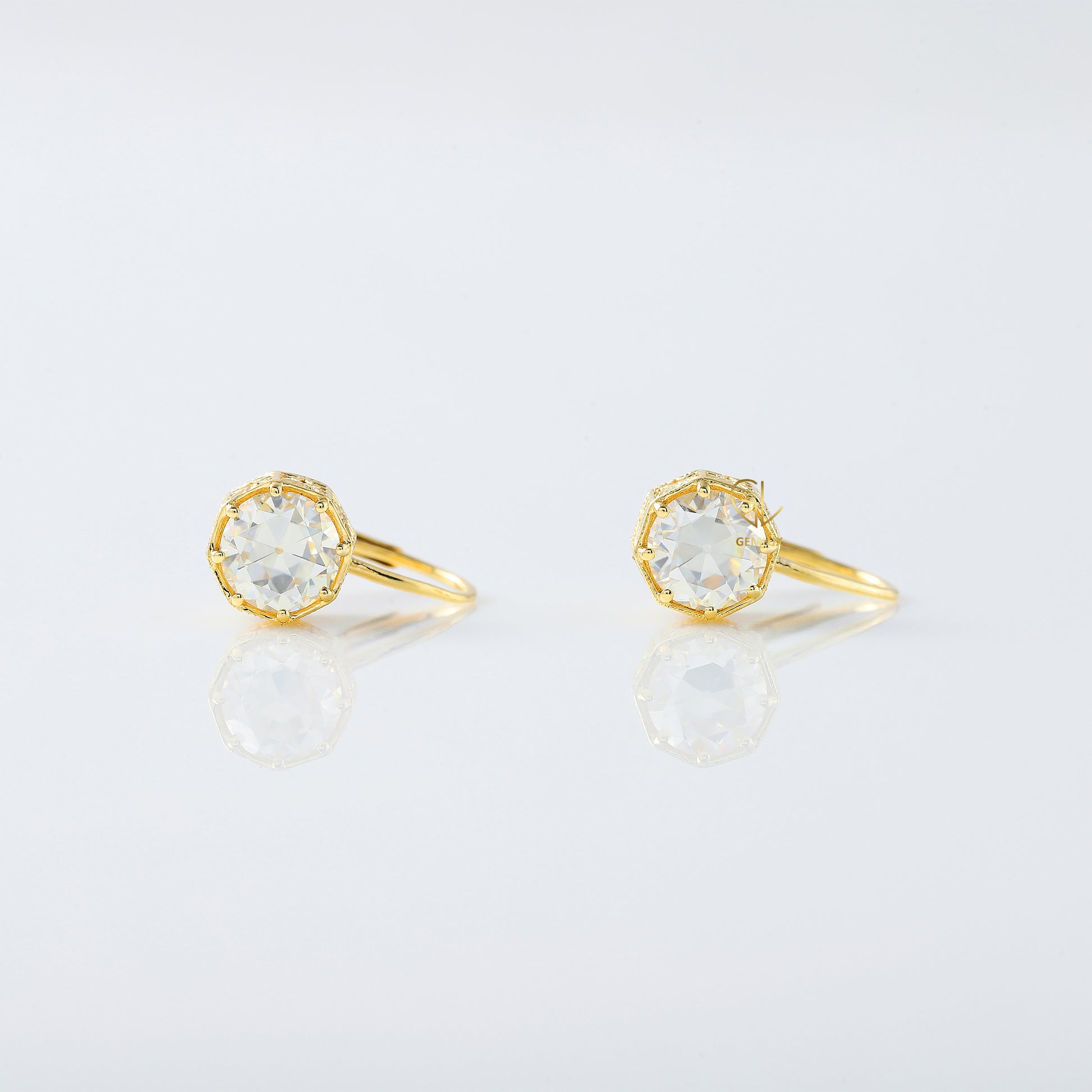 Old European Round Moissanite Earrings