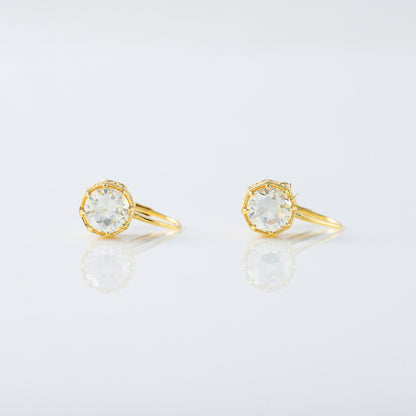 Old European Round Moissanite Earrings