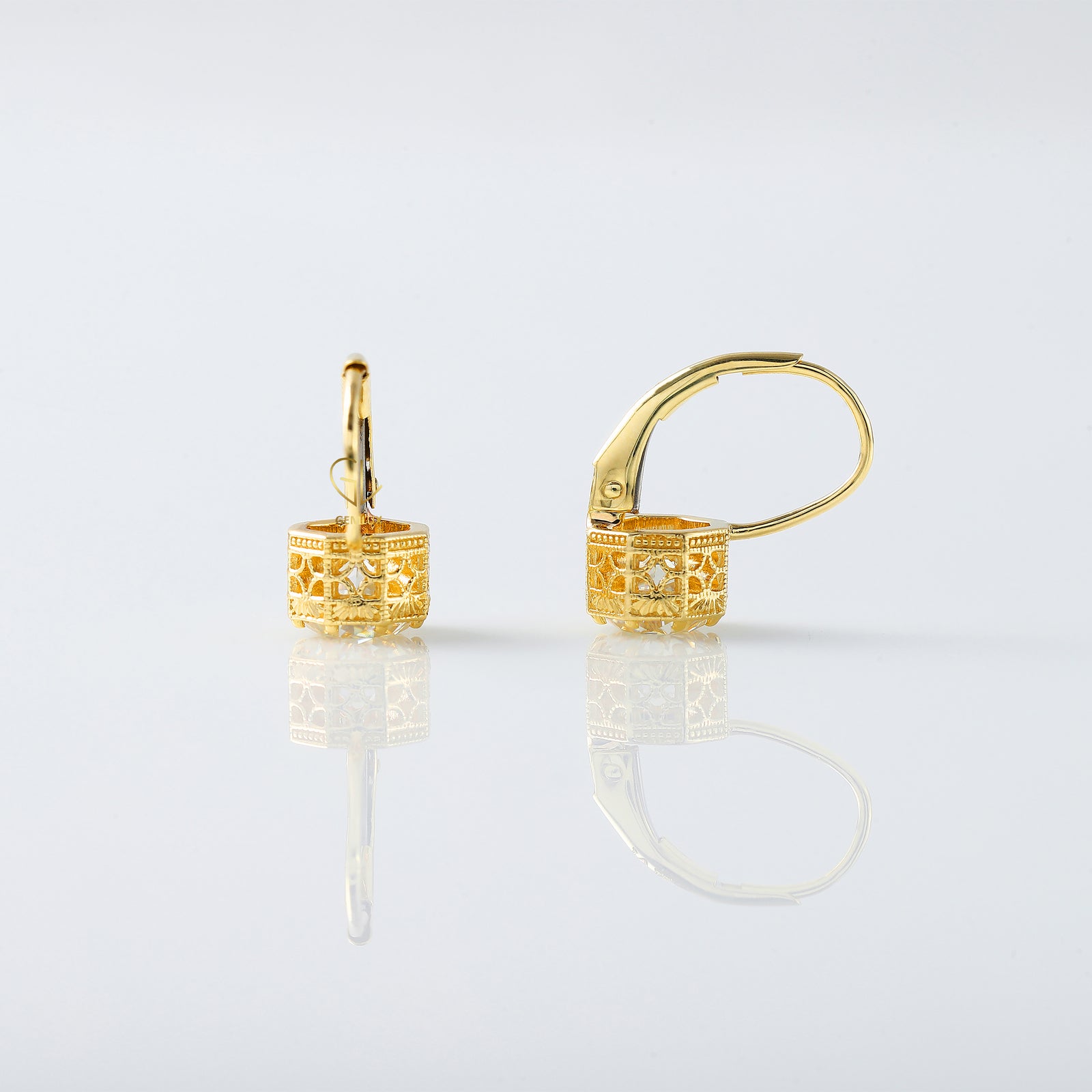 Vintage Inspired Old European Round Cut Moissanite Earrings