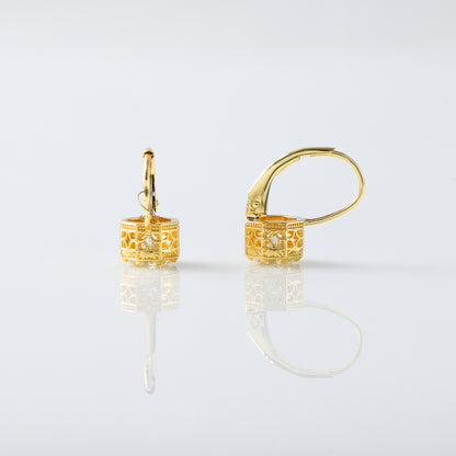 Old European Round Moissanite Earrings