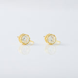 Old European Round Cut Lab Grown Art Deco Earrings