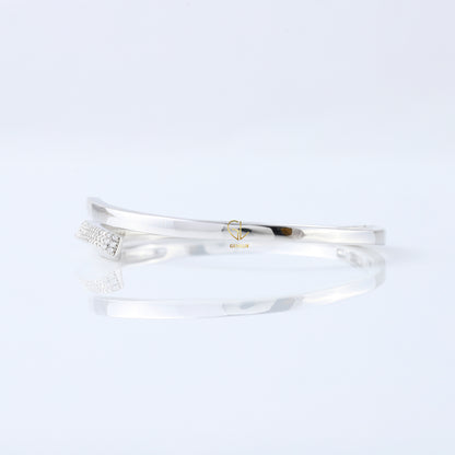 Open Cuff Bypass Moissanite Bangle Bracelet