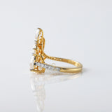Open Cuff Lab Grown Diamond Leaf Design Ring
