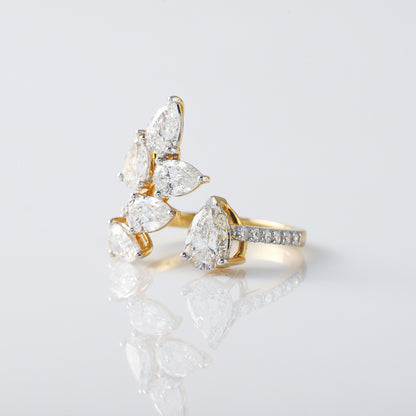 Open Cuff Moissanite Diamond Engagement Ring