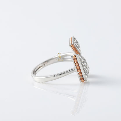 Open Cuff Moissanite Diamond Solitaire Engagement Ring