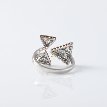 Open Cuff Moissanite Diamond Solitaire Engagement Ring