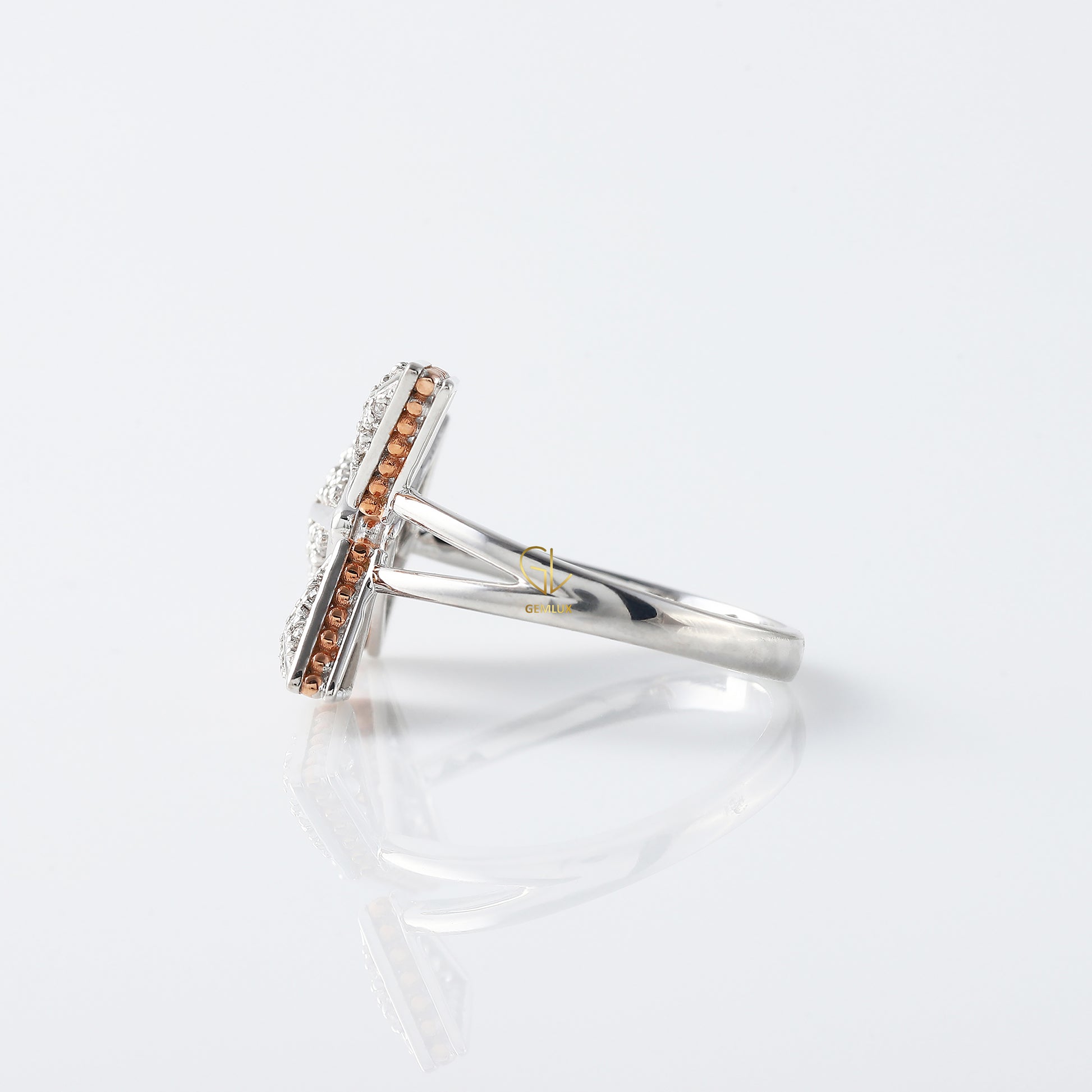 Open Cuff Moissanite Diamond Solitaire Engagement Ring