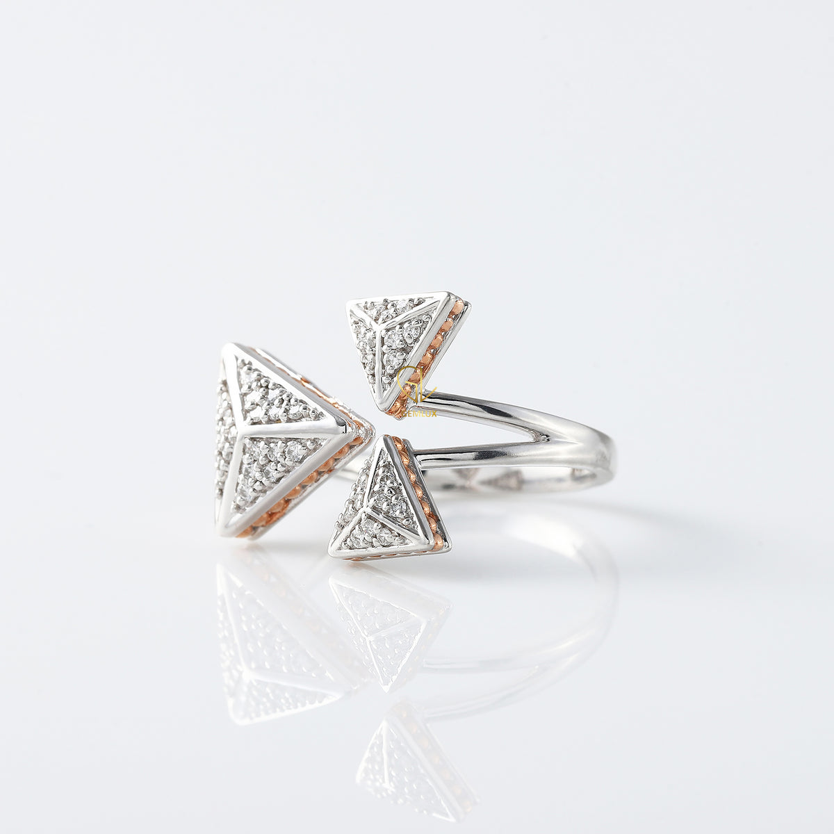 Open Cuff Moissanite Diamond Solitaire Engagement Ring