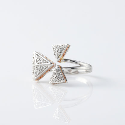 Open Cuff Moissanite Diamond Solitaire Engagement Ring