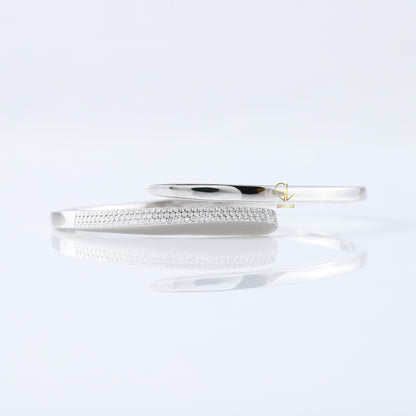 Open Cuff Lab Grown Diamond Bypass Bangle Bracelet For Women