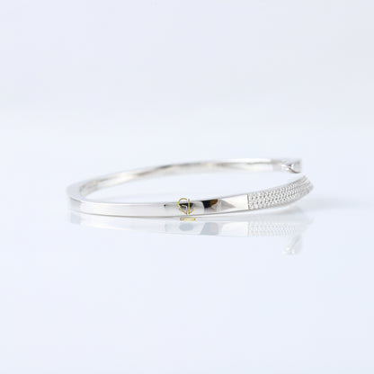 Open Cuff Lab Grown Diamond Bypass Bangle Bracelet For Women
