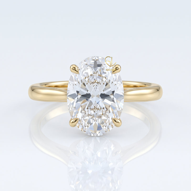 Oval Cut Lab Grown Diamond Solitaire Engagement Ring