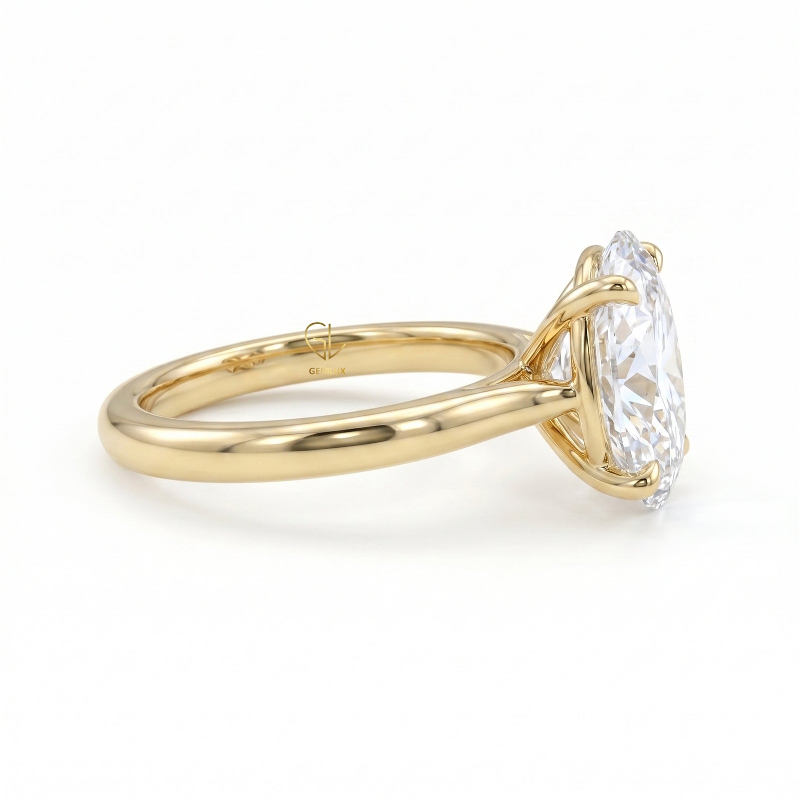 Oval Cut Lab Grown Diamond Solitaire Engagement Ring