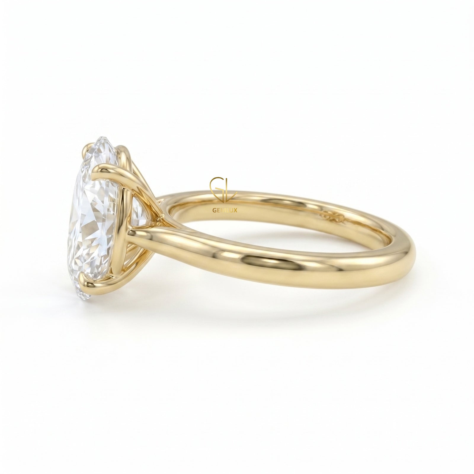 Oval Cut Lab Grown Diamond Solitaire Engagement Ring