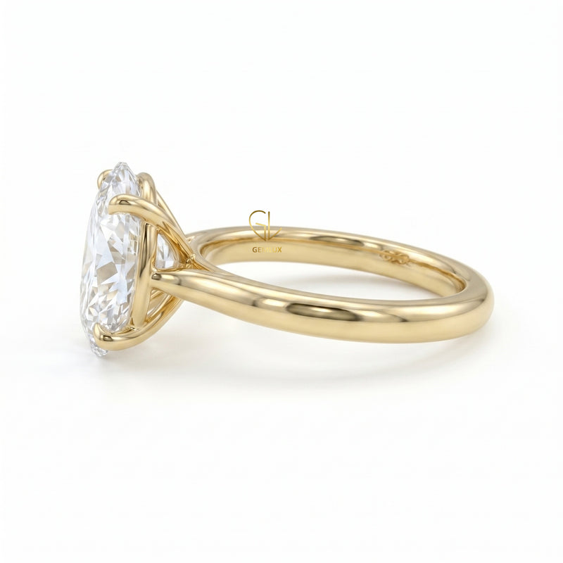 Oval Cut Lab Grown Diamond Solitaire Engagement Ring