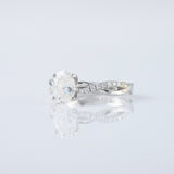 Oval Cut Lab Grown Twisted Accent Engagement Ring