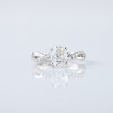 Oval Cut Lab Grown Twisted Accent Engagement Ring