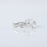 Oval Cut Lab Grown Twisted Accent Engagement Ring