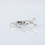 Oval Cut Lab Grown Twisted Accent Engagement Ring