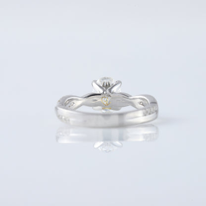 Oval Cut Lab Grown Twisted Accent Engagement Ring