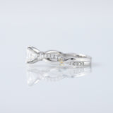 Oval Cut Lab Grown Twisted Accent Engagement Ring