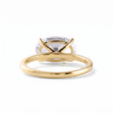 Oval Cut Moissanite Diamond East To West Solitaire Ring