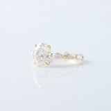 Oval Cut Moissanite Diamond Solitaire With Accent Ring