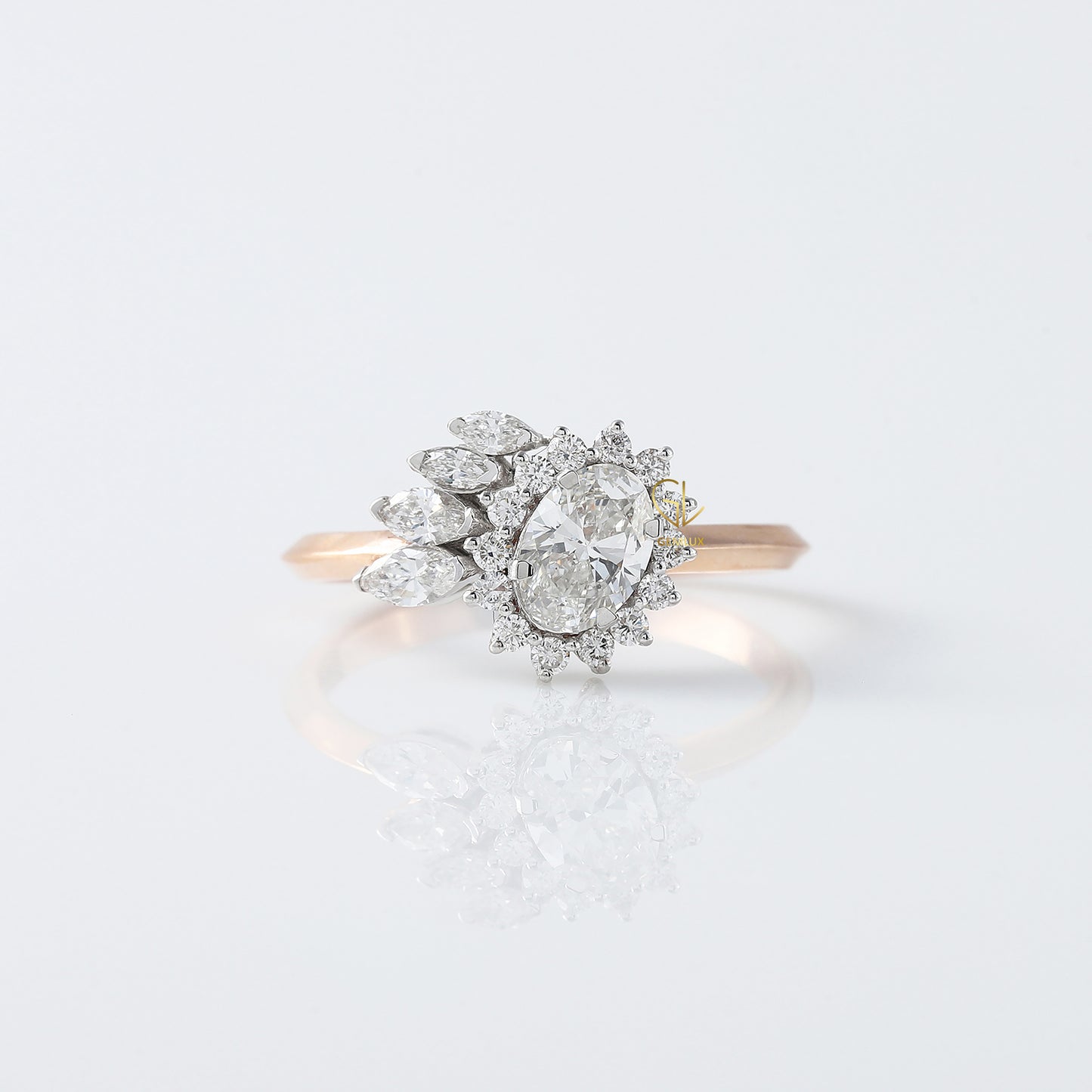 Oval Cut Moissanite Diamond Vintage Engagement Ring