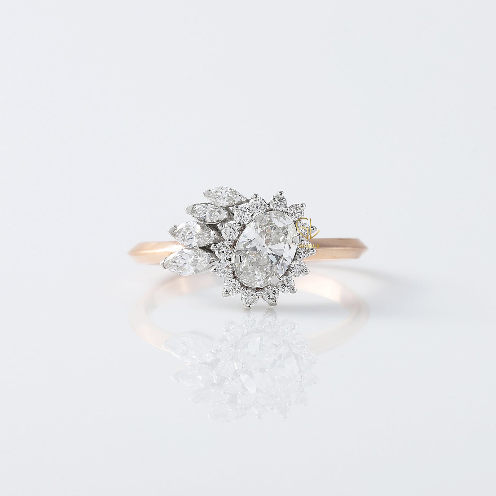 Oval Cut Moissanite Diamond Vintage Engagement Ring