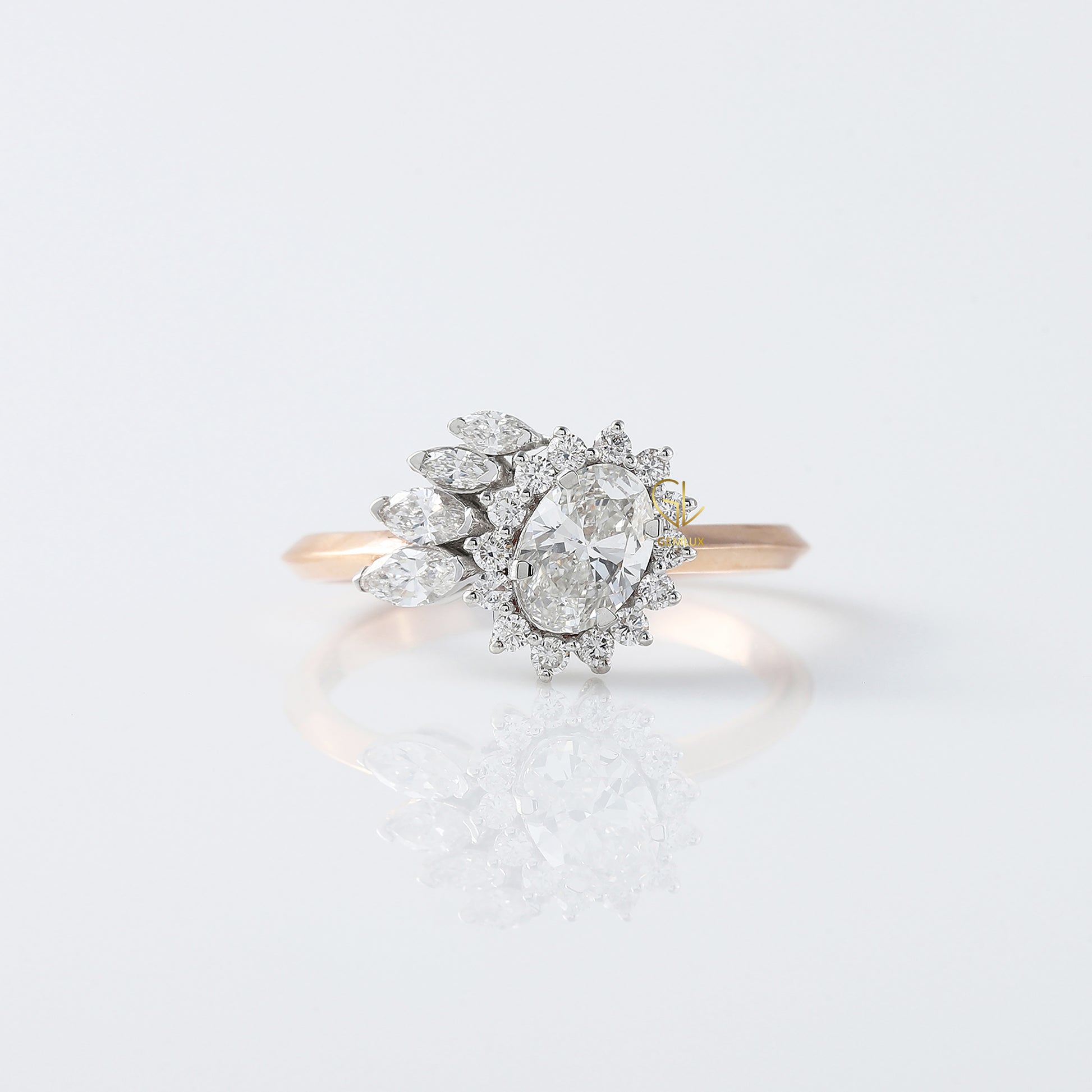 Oval Cut Moissanite Diamond Vintage Engagement Ring