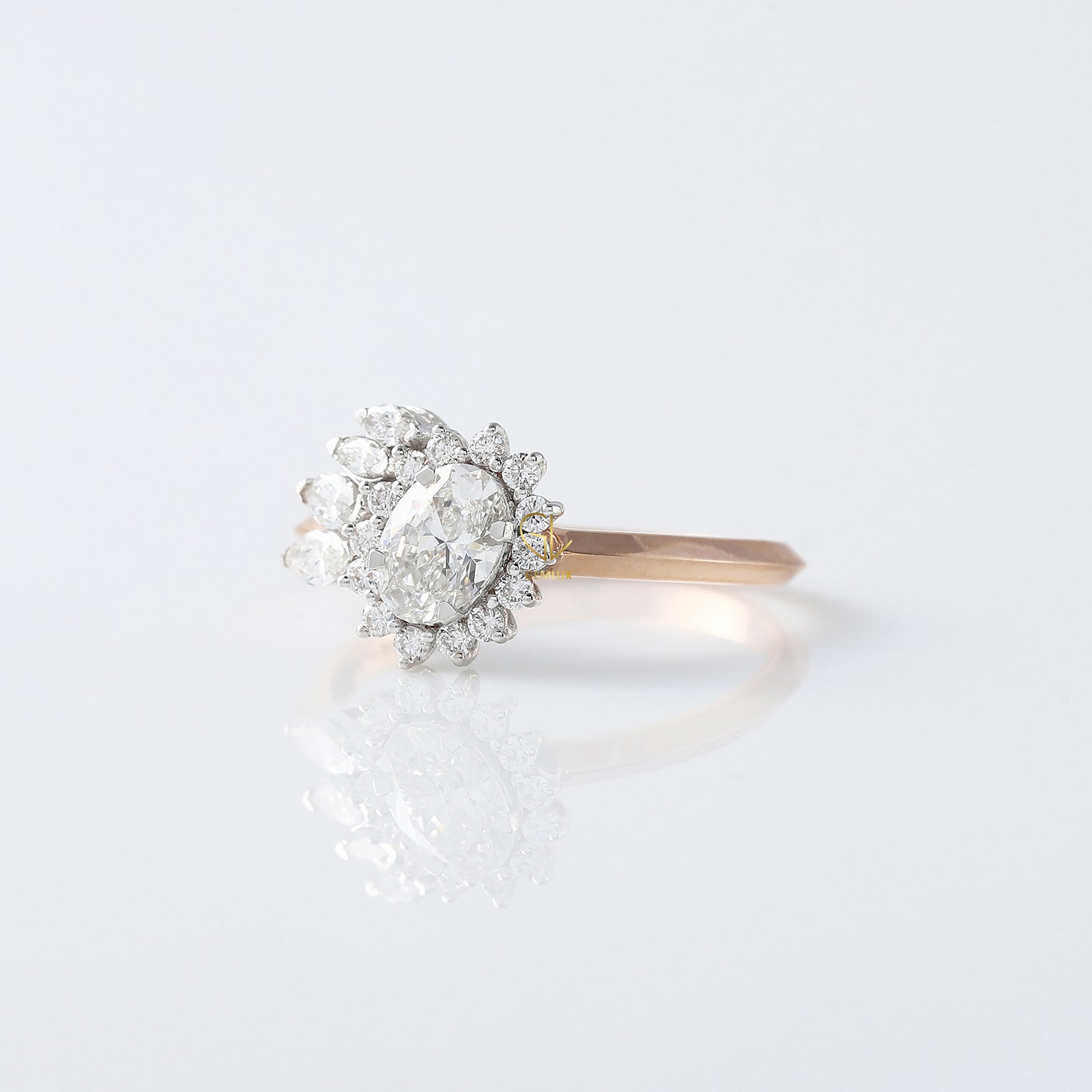 Oval Cut Moissanite Diamond Vintage Engagement Ring