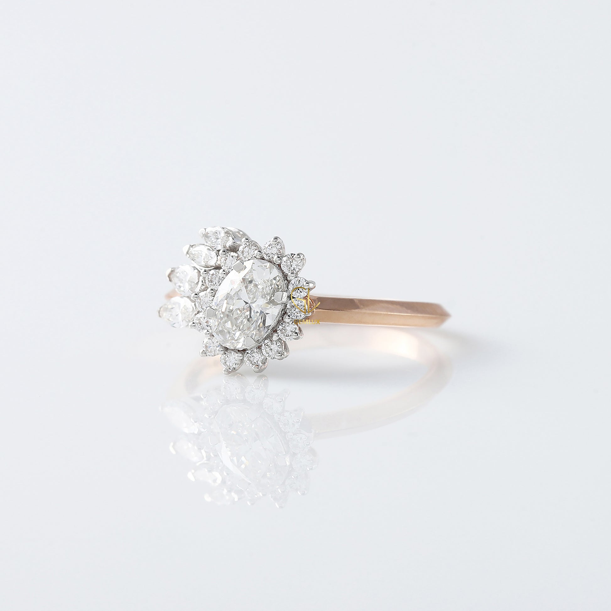 Oval Cut Moissanite Diamond Vintage Engagement Ring