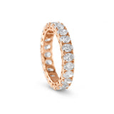 Oval cut moissanite full eternity wedding band in white gold with prong set stones