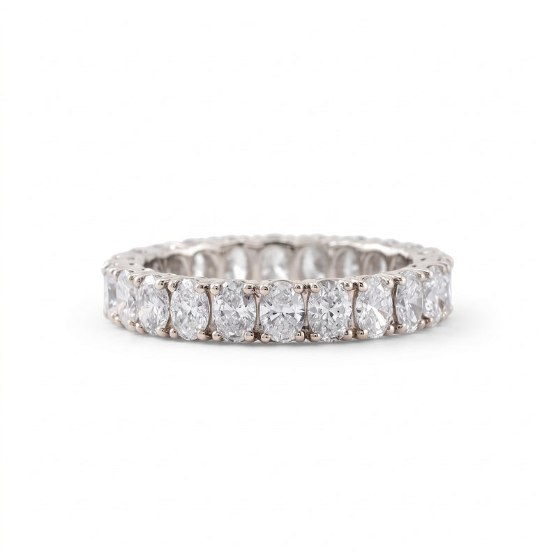 Oval Cut Moissanite Eternity Wedding Band