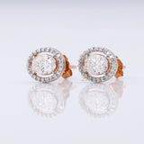 Oval Cut Moissanite Halo Stud Earrings