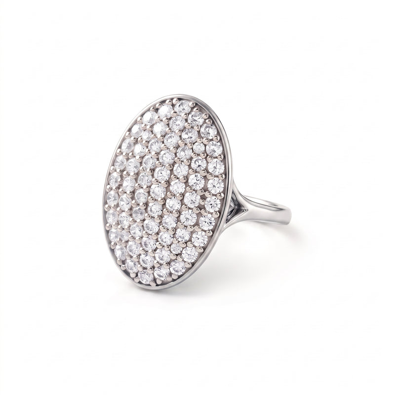 Oval Shape Lab Grown Diamond Cluster Bella Engagement Ring