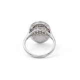 Oval lab grown diamond cluster engagement ring in yellow gold by Gemlux Jewels